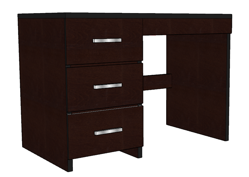 Contempo Panel End Pedestal Desk w\/3 Box Drawers & Pencil Drawer, 45"W